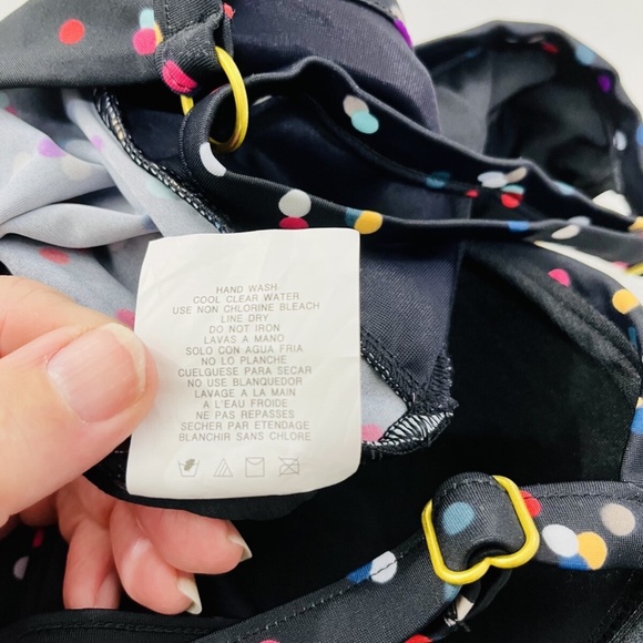 Trimshaper Black Tankini with Confetti Polka Dot pattern Women's Size 14 NWT - Picture 7 of 7